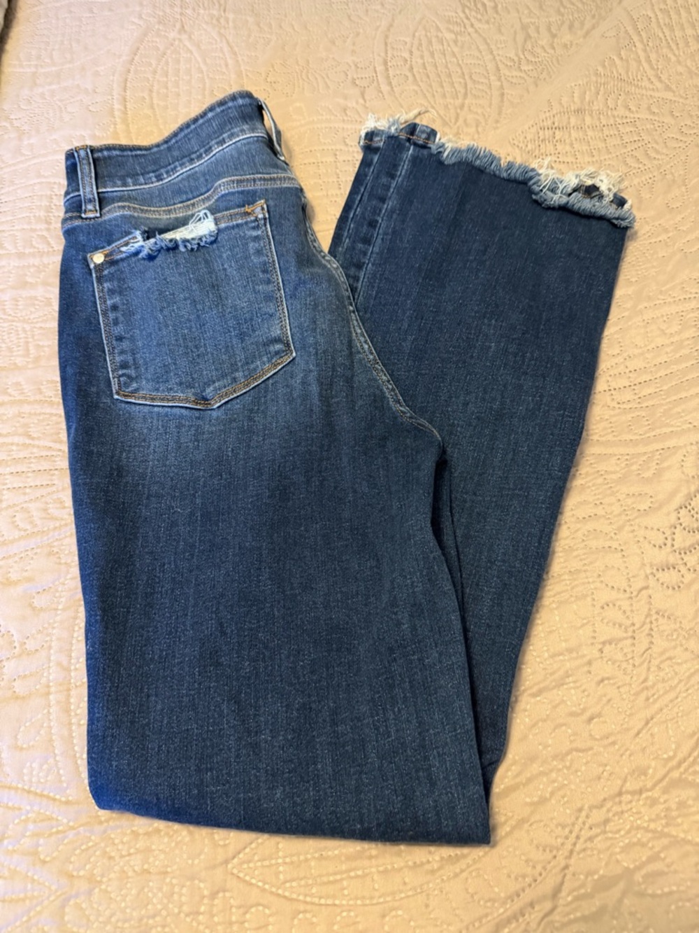 Judy Blue Dark Blue Frayed Hem Women's Jeans